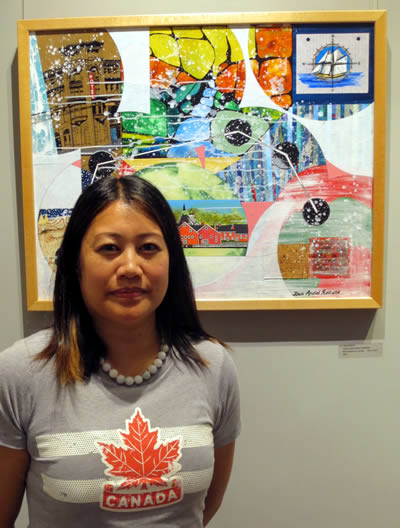 Artist Joan Andal Romano with TRUE NORTH